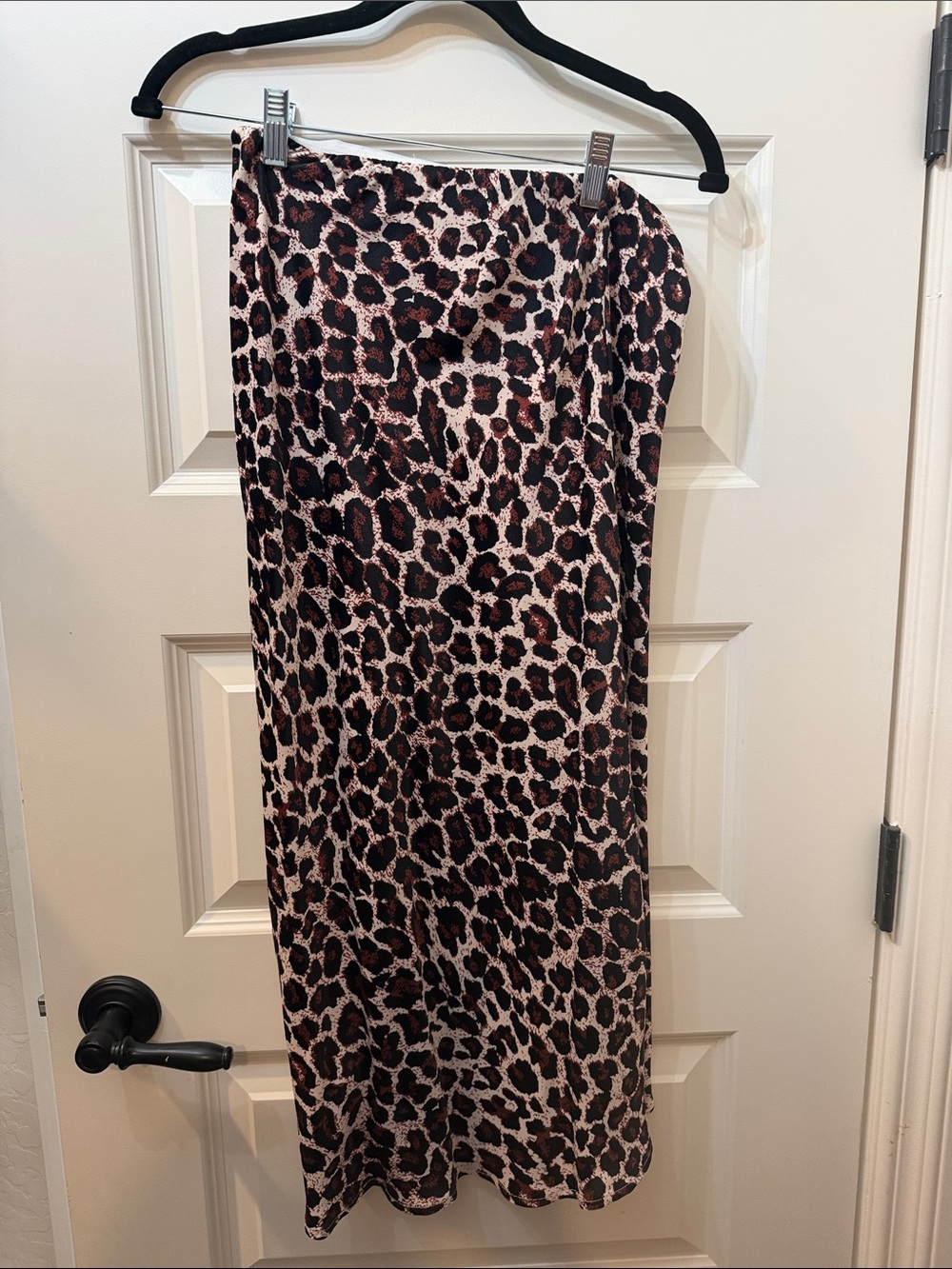 Leopard Print Midi Skirt in Brown and Black Anthropologie